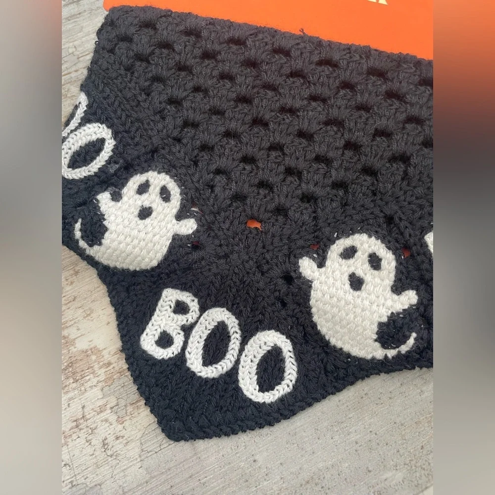 NWT Piper K Crochet Ghosts and Boo Halloween Head Bandana